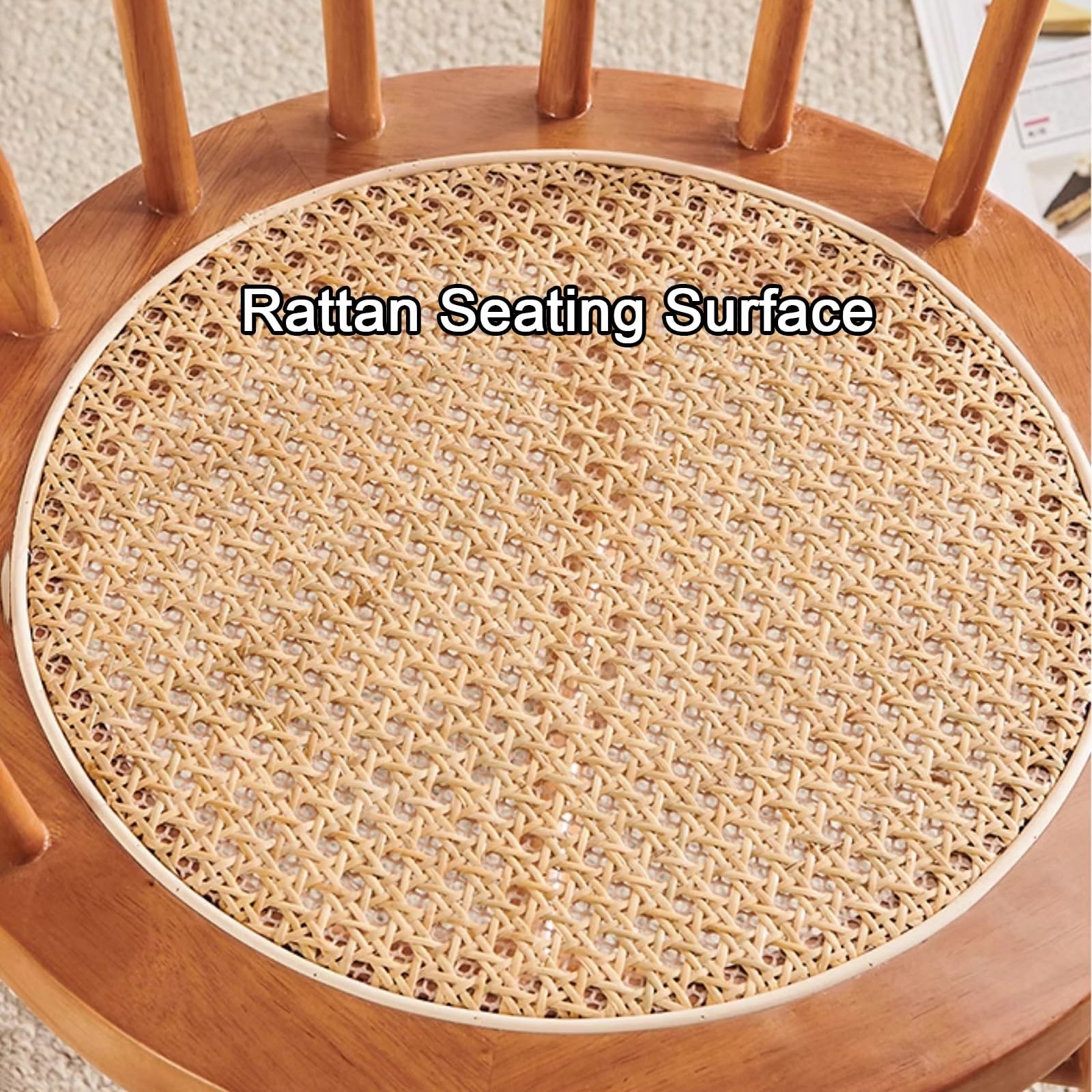 Amazon.com: zxhrybh Makeup Chair, Solid Wood Rattan Vanity Chair